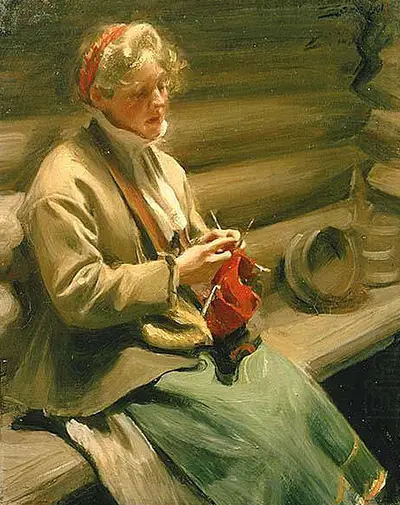 Girl Knitting Anders Zorn